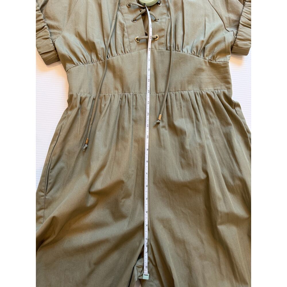 Zara Jumpsuit Women’s Medium Olive Green Utility NWT Safari Straight Leg Pockets - Picture 9 of 16